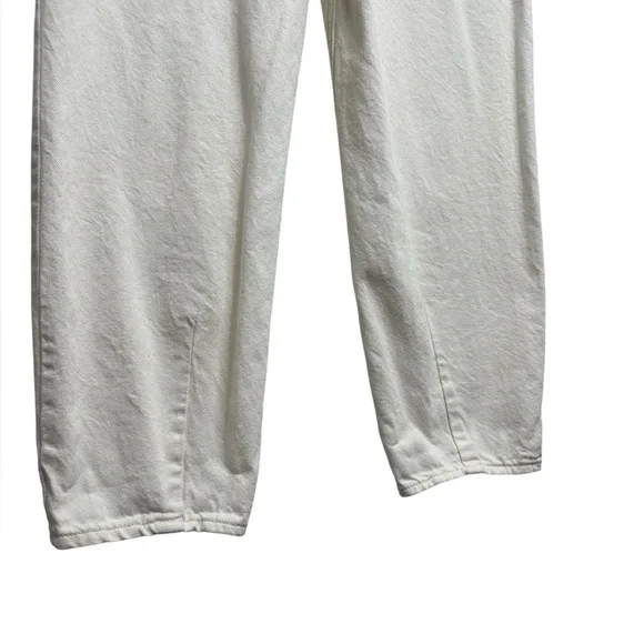 H&M High Rise Barrel Leg Jeans – Cream, Size 4 - Picture 6 of 7